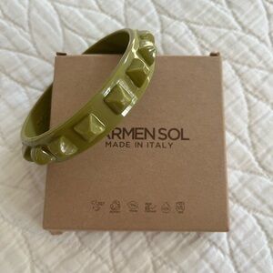 Carmen Sol Olive Green Studded Bracelet